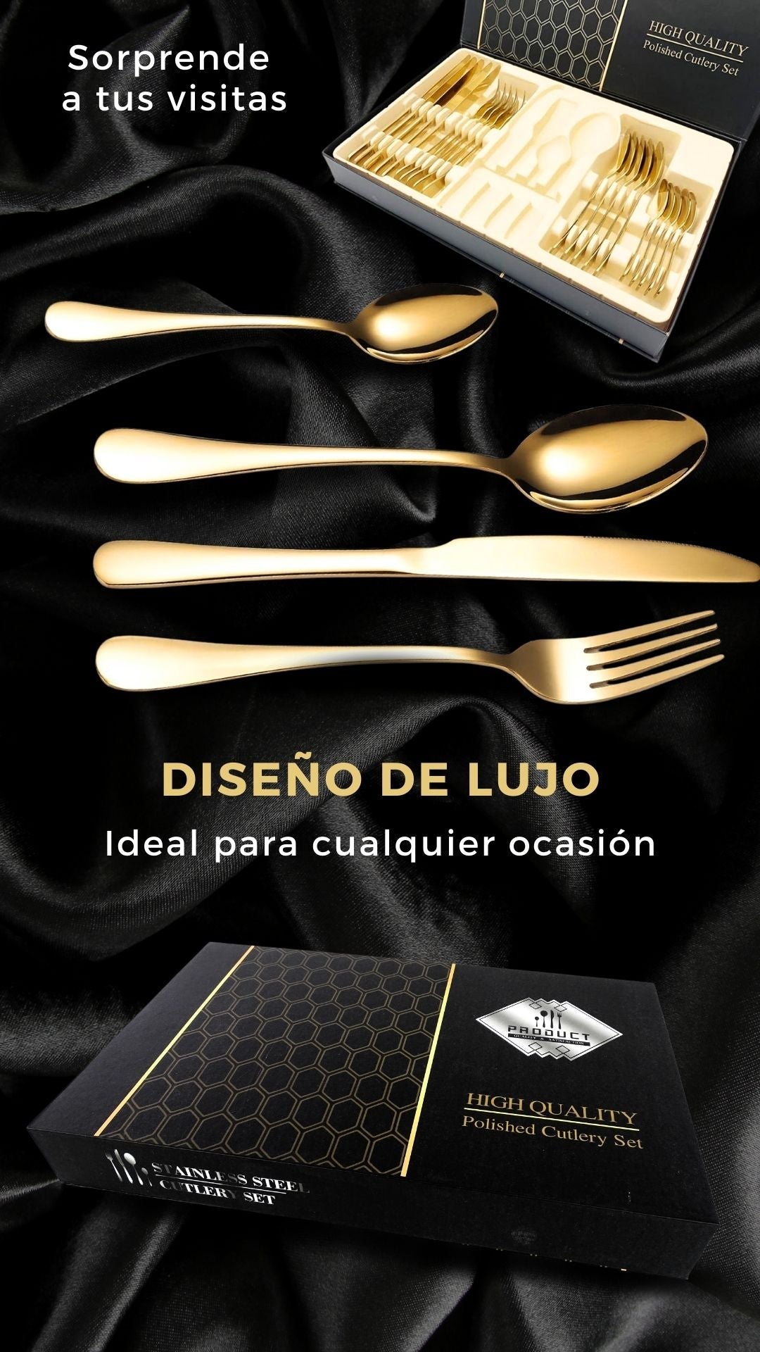 Set de Cubiertos 24 Piezas en Acero Inoxidable