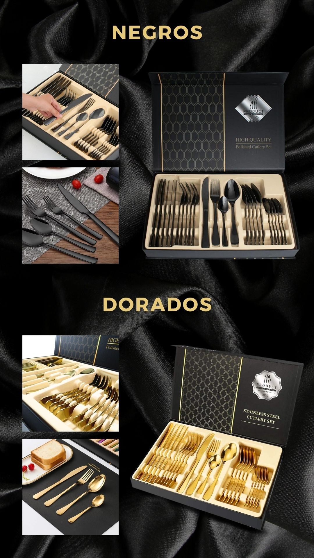 Set de Cubiertos 24 Piezas en Acero Inoxidable