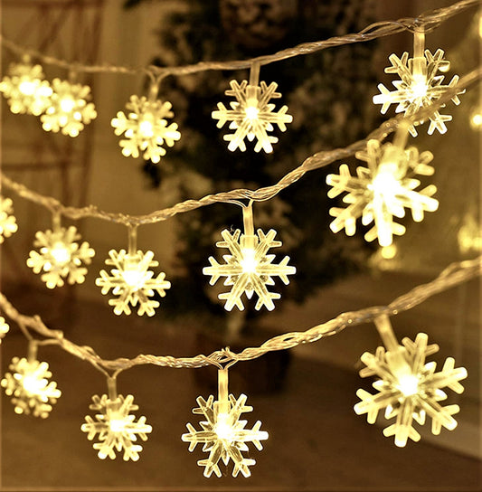 X2 Juego de luces navideñas copo de nieve