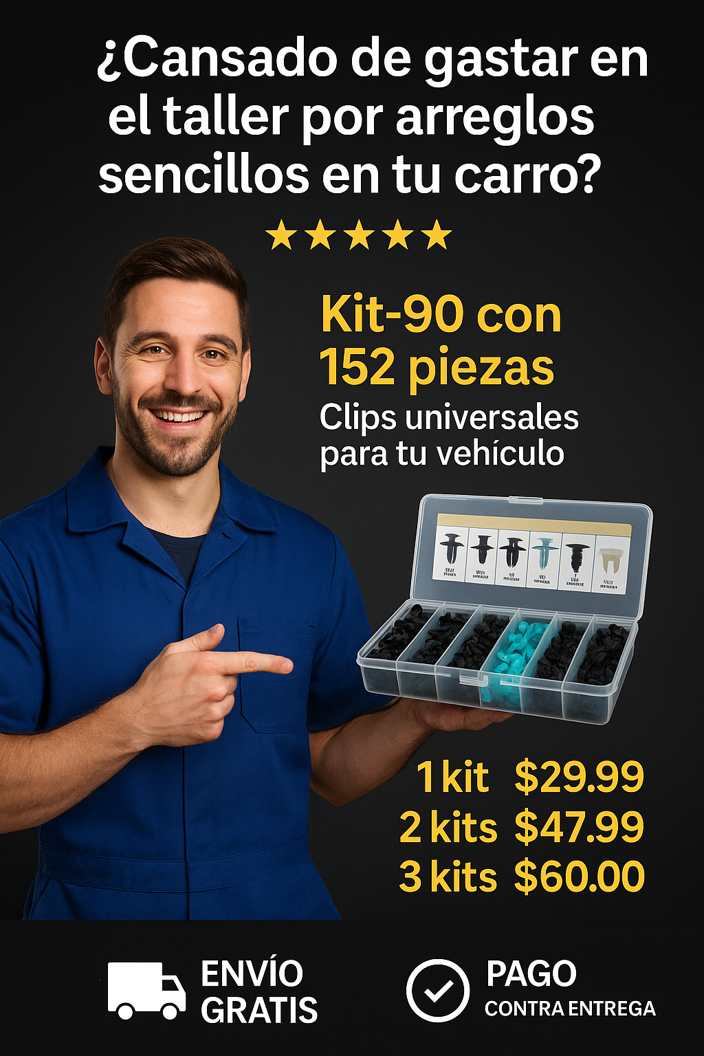 KIT DE SUJETADORES GUARDABARROS 245 PIEZAS
