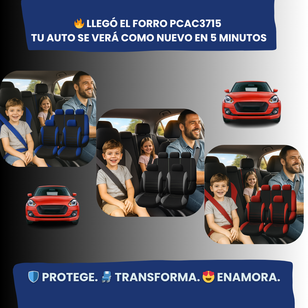FORROS UNIVERSALES PARA AUTOS JUEGO PARA LOS 5 ASIENTOS+ GRATIS UNA ASPIRADORA PORTATIL