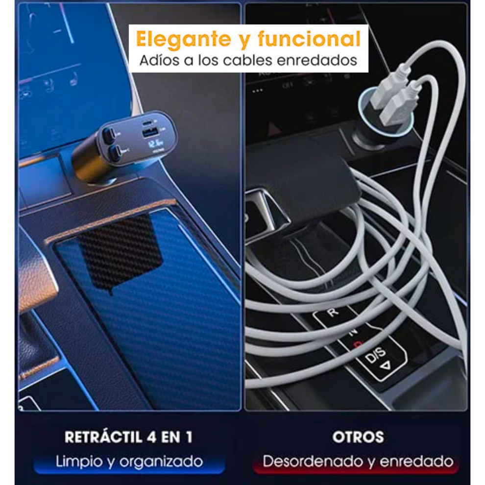 CARGADOR 4 EN 1 PARA VEHICULO- 120 WATTS PRECIO BLACK FRIDAY