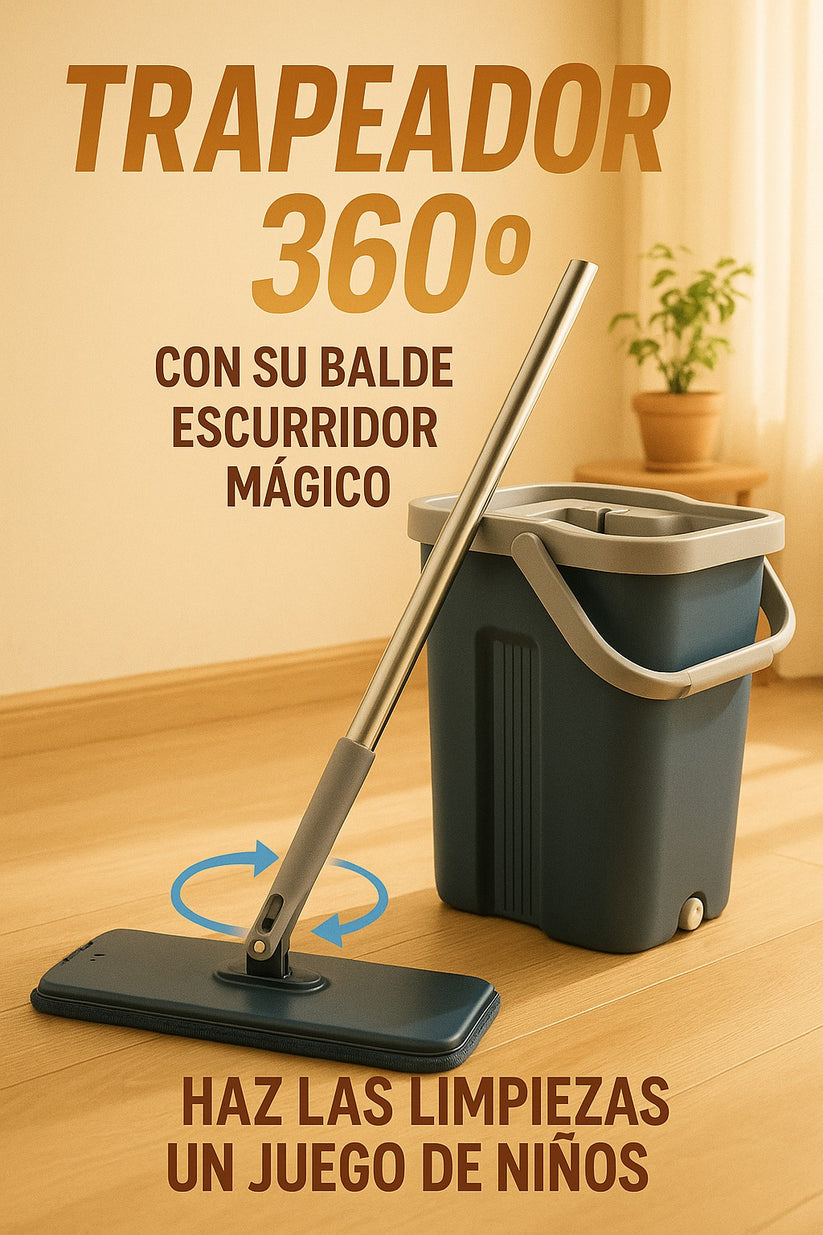 Trapeador 360° - Sistema de Limpieza Total + Balde Incluido (FB)