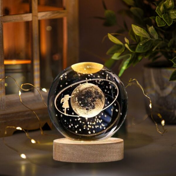 LÁMPARA ESFERA LUNA DE CRISTAL