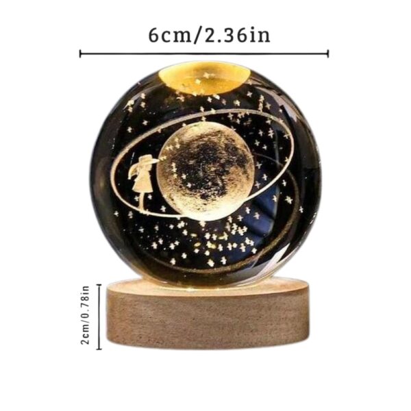 LÁMPARA ESFERA LUNA DE CRISTAL