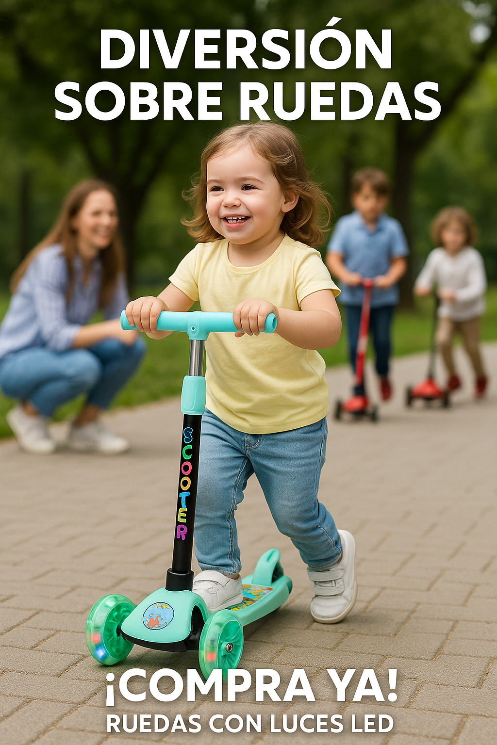 SCOOTER PARA NIÑOS CON LUCES+ ENVIO GRATIS