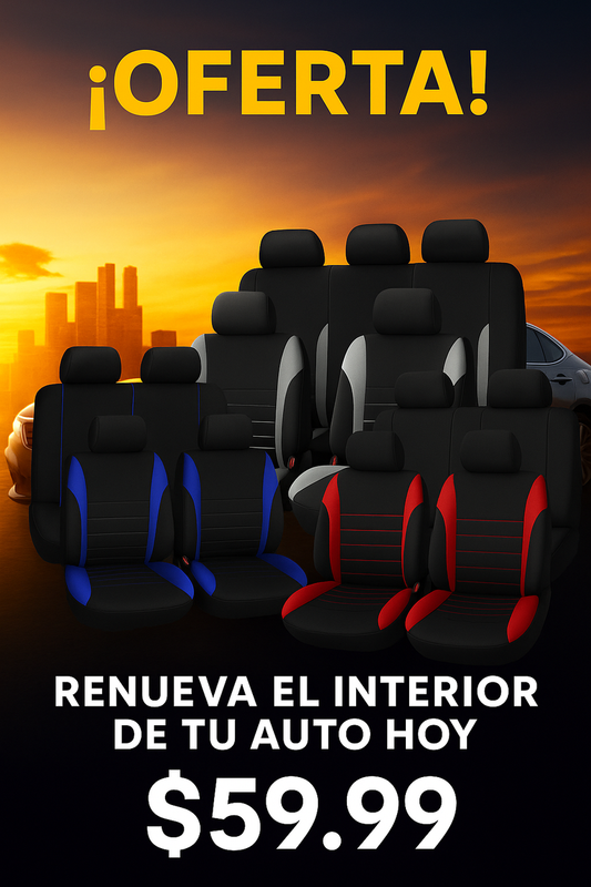 FORROS CUERINA UNIVERSALES PARA AUTOS JUEGO PARA LOS 5 ASIENTOS (FB)