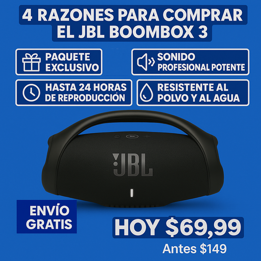 Parlante Boombox 3 - JBL Bluetooth 24 horas
