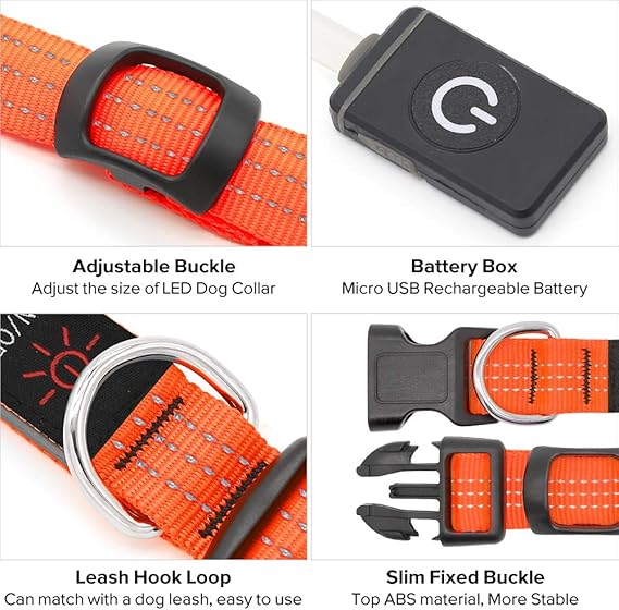 CORREA LED RECARGABLE PARA MASCOTAS