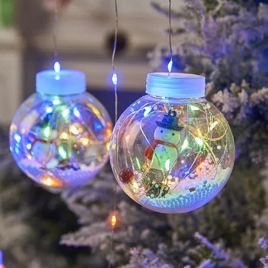 x2 Cortina de bolas navideñas luz led