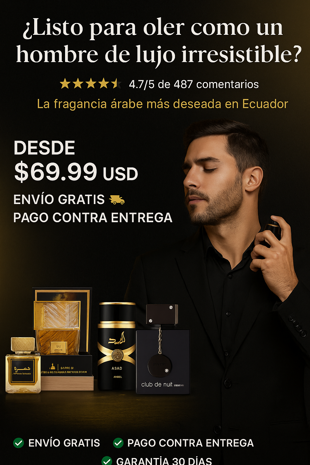 COMPRA 1 RECIBE 3 PERFUME KHAMRA, ASAD, Club de Nuit Intense Man)  Y UN OBSEQUIO GRATIS