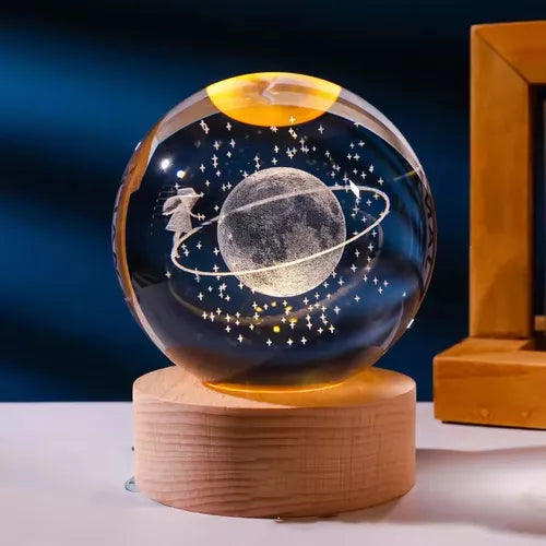 LÁMPARA ESFERA LUNA DE CRISTAL