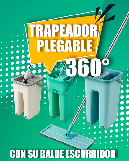 Trapeador 360° - Sistema de Limpieza Total + Balde Incluido (FB)