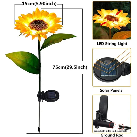 1+1 GRATIS -Girasol solar | Lámpara solar LED