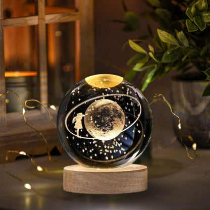 LÁMPARA ESFERA LUNA DE CRISTAL