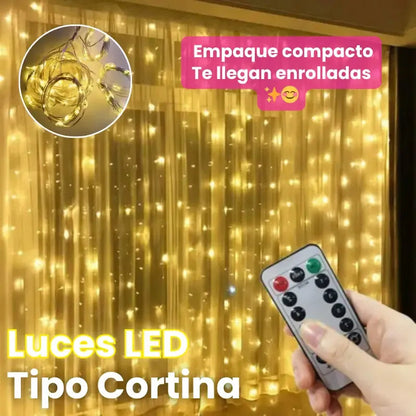 Cortina LED de Cascada Navideñas 3x3 metros