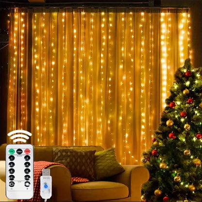 Cortina LED de Cascada Navideñas 3x3 metros